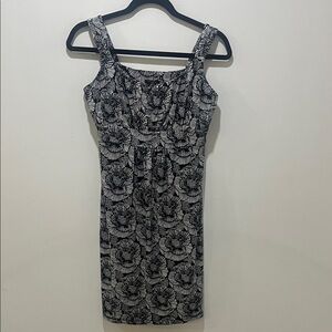 Ann Taylor Black and White Patterned Mini Dress
